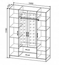Шкаф четырехдверный "Софи" СШК 1600.1