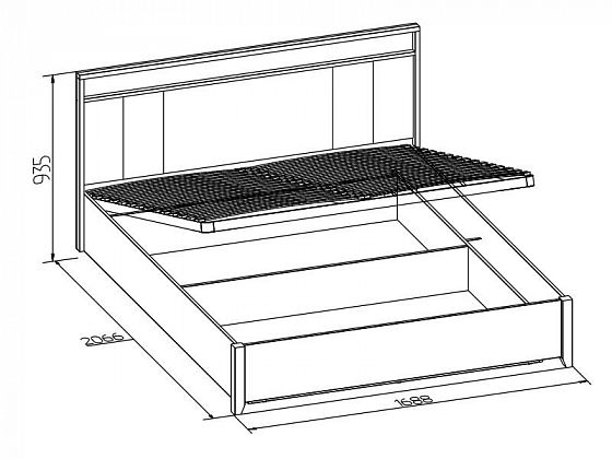 Кровать Люкс с подъемным механизмом 307 (1600 мм) "Nature" (Натура) - Схема
