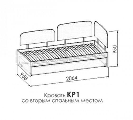 Кровать КР1 "Космо" МДФ с выкатной кроватью - Схема