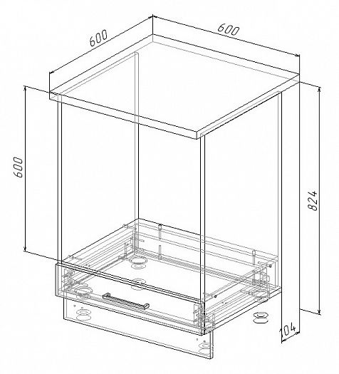 Модуль нижний Духовка "Бланка" Арт. МД 60 (без столешницы) - схема