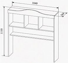 Полка-надстройка "Ki-Ki" НД 1040.1 (Ки-Ки)