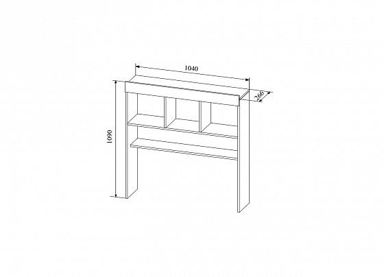 Полка-надстройка "Сканди" НД1040.1 - Полка-надстройка "Сканди" НД1040.1 с размерами