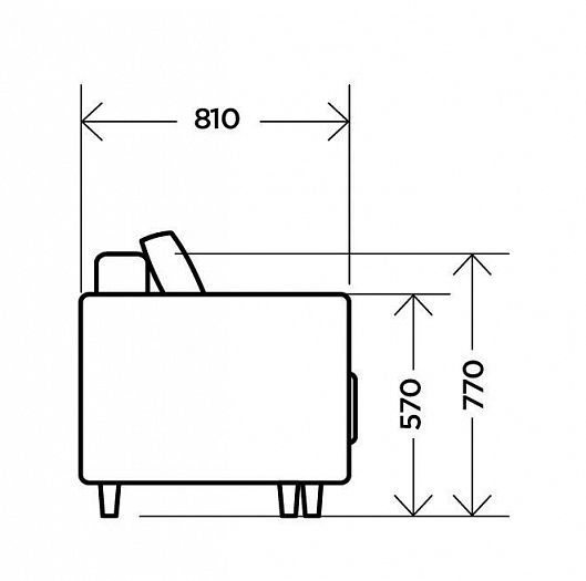 Диван "Юстин-2" - Диван "Юстин-2", Lounge 26/Lounge 17 (шенилл), схема сбоку