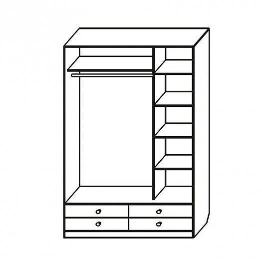 Шкаф-купе "Ольга" 1900 мм - Стандартное внутреннее наполнение