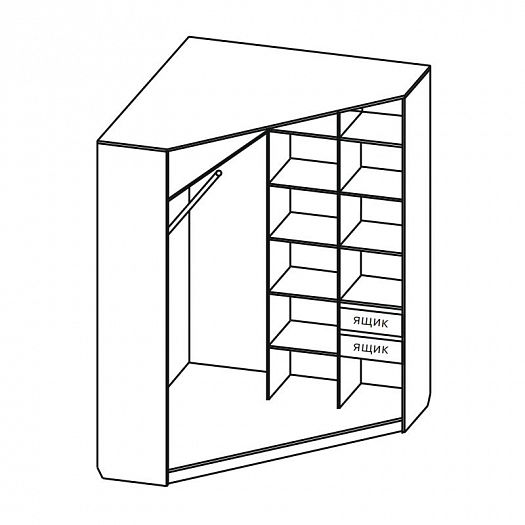 Шкаф-купе угловой "Анна" - Стандартное внутреннее наполнение