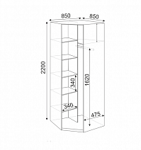 Шкаф угловой "Глэдис" М21