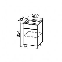 Стол рабочий 500 с 1 ящиком "Модерн" С500яс