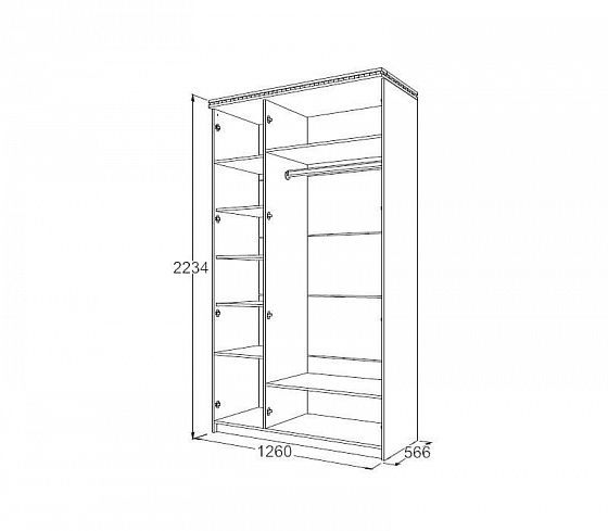 Шкаф 3-х створчатый для одежды и белья "Ольга-13" - Схема