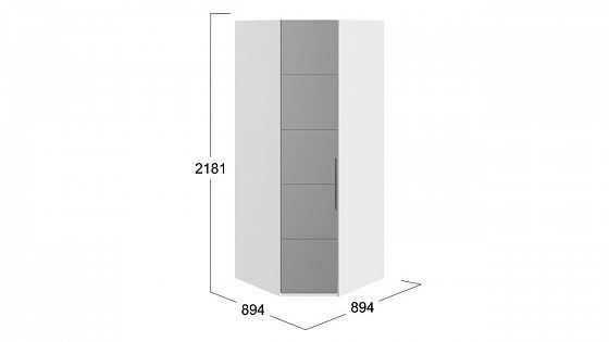 Шкаф угловой с 1-й зеркальной левой дверью "Наоми" - размеры