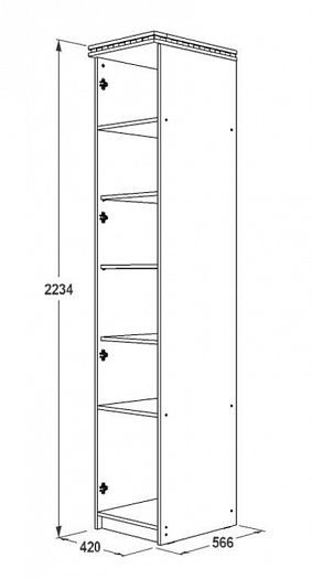 Шкаф однодверный для белья "Ольга-13" - Схема