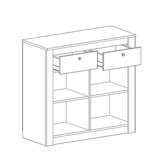 Тумба "Даллас" с 2 дверцами и 2 ящиками - Схема