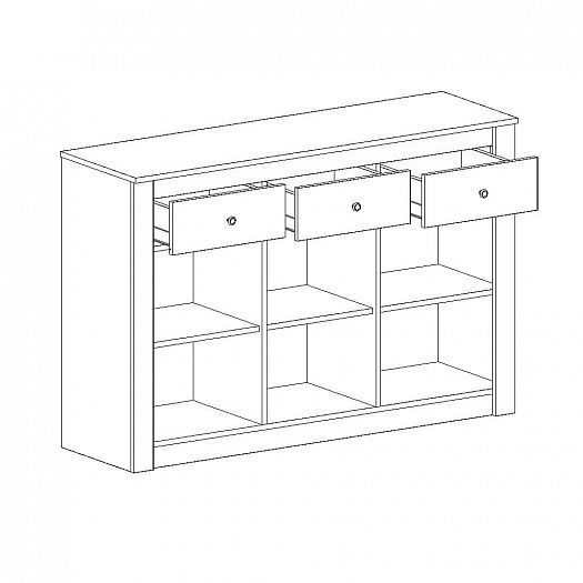 Тумба "Даллас" с 3 дверцами и 3 ящиками - Схема