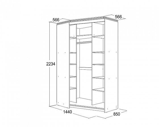 Шкаф-купе угловой "Ольга-13" ЛЕВЫЙ (Мираж-8) - Схема