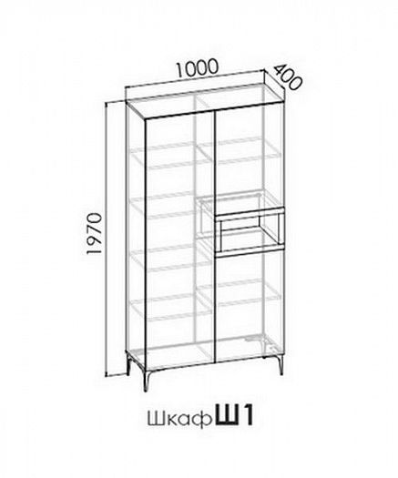 Шкаф Ш1 "Римини" левый - Схема