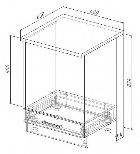Модуль нижний Духовка "Вегас" Арт. МД 60 (без столешницы) - схема