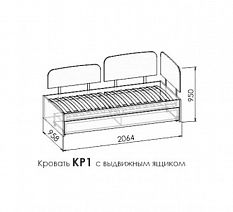 Кровать детская КР1 "Космо" МДФ с ящиком