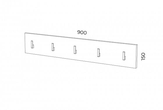 Вешалка 5 крючков "Zetta" 3В-9-1 - Вешалка 5 крючков "Zetta"- размеры