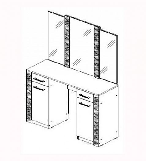 Зеркало для туалетного столика "Гамма 20" (серия №4) - - схема