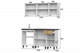 Кухонный гарнитур прямой "КГ-1" 1600 мм (NN-Мебель)