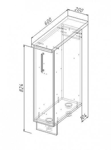Модуль нижний Бутылочница "Вегас" Арт. МНБ 20 (без столешницы) - схема