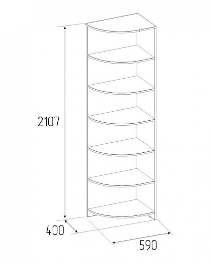 Полка угловая 14 "Паола" - Полка угловая Паола 14, размеры